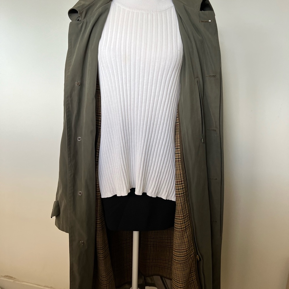 Vintage Newport Harbor Forest Green Trench Coat - Picture 11 of 11